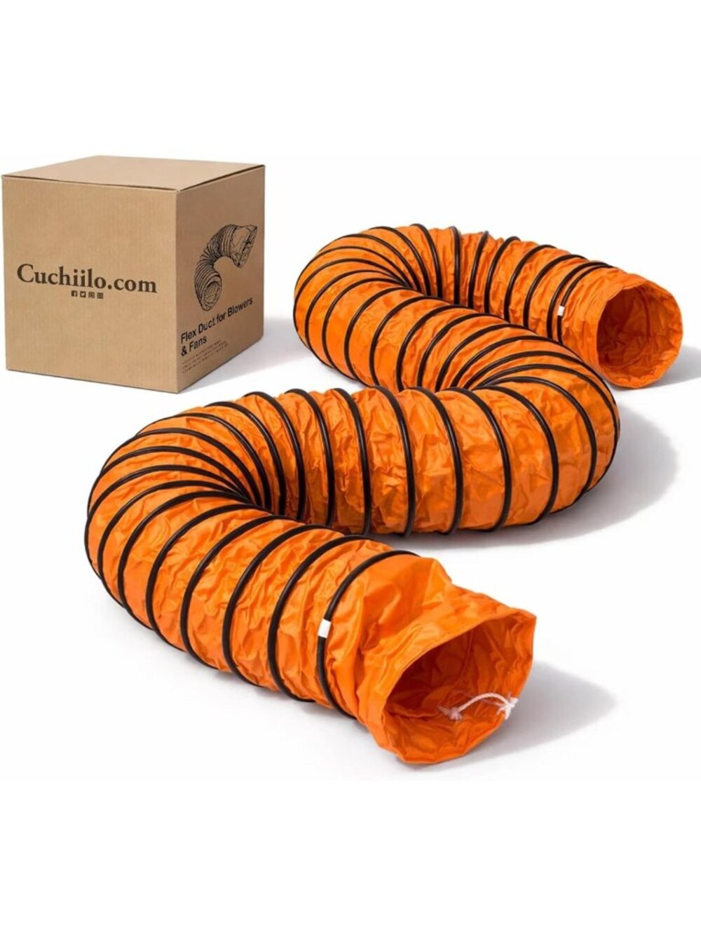 Flexible 8" PVC Duct Hose 25FT - Heavy Duty Ventilation, Flame Retardant